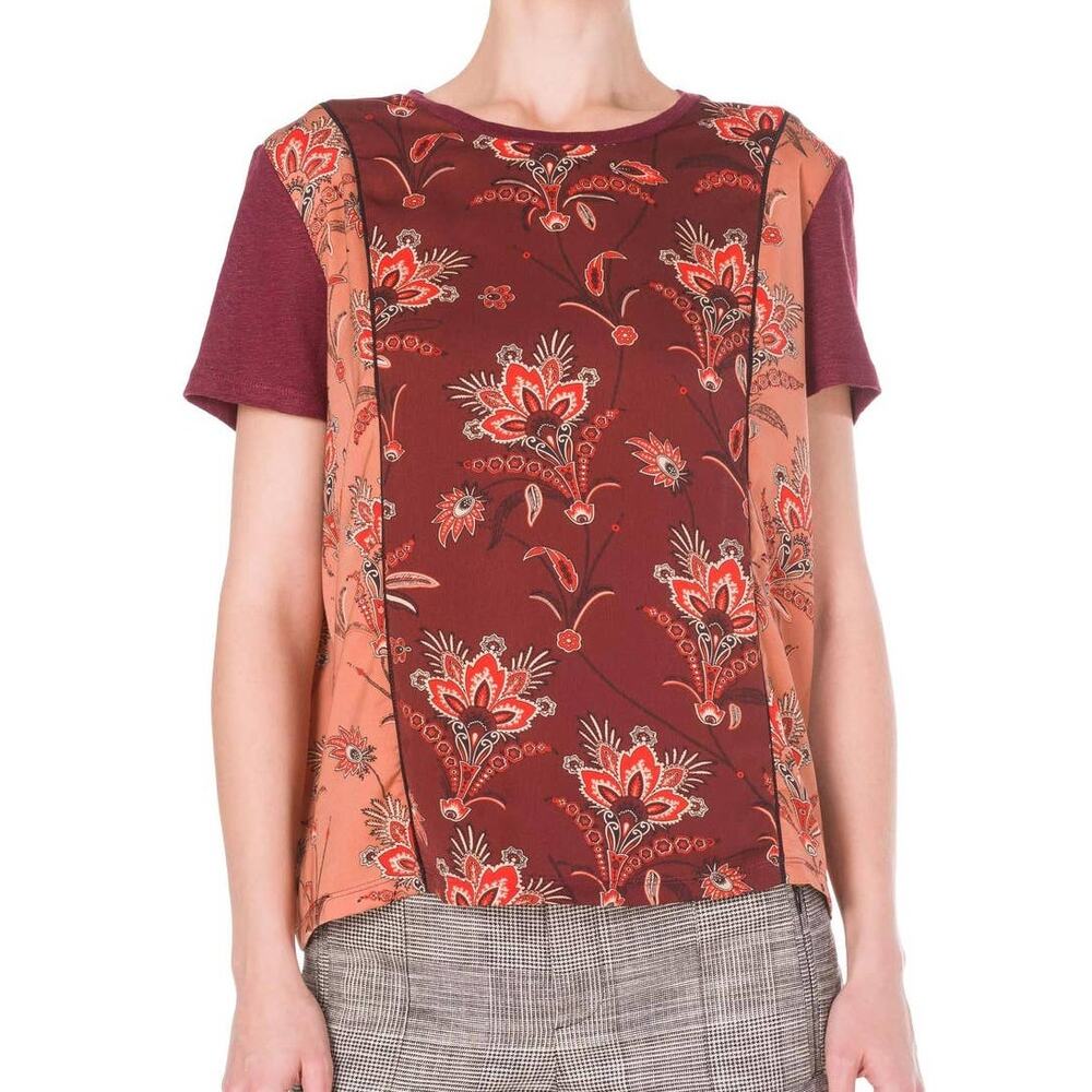 nwt Scotch & Soda Mixed Floral Tee Red Short Sleeve Knit Size XS
